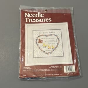 Needle Treasures Cross Stitch Kit Our New Baby 02518 10"x10" New Sampler (1)
